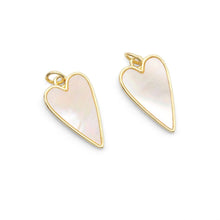 Load image into Gallery viewer, Gold Mother of Pearl Heart Charm, Sku#LK820