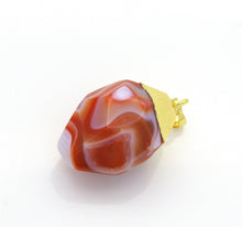 Load image into Gallery viewer, Gold Colorful Banded Agate Pendant, Sku#LY01
