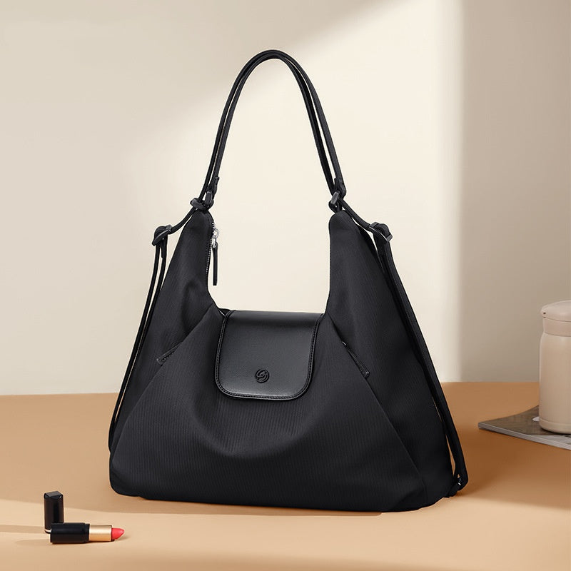 Women's Urban Minimalist Tote Bag - Stylish Fabric Shoulder Bag with Three Straps