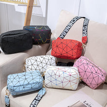 Load image into Gallery viewer, Geometric Print Camera Bag with Letter Strap