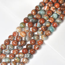 Load image into Gallery viewer, Blue Orange Agate Rund Smooth Beads, Sku#U1753
