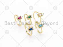 Load image into Gallery viewer, Big  Rectangle CZ Adjustable Ring,Sku#X234