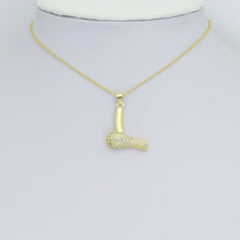 Load image into Gallery viewer, Clear CZ Hair Dryer Charm Pendant, Sku#LK1147