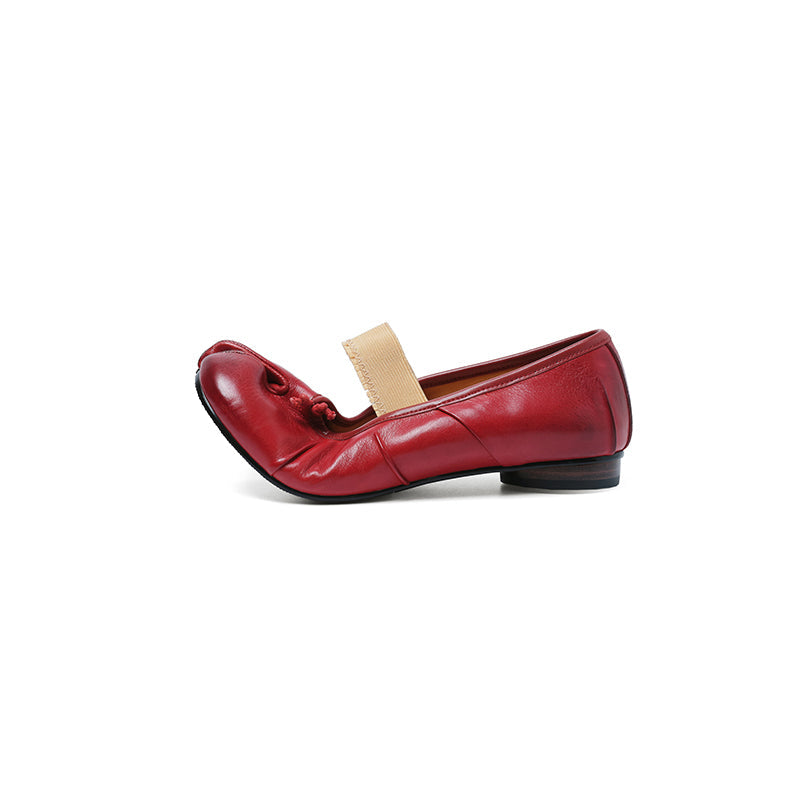 Full Grain Leather Tabi Mary Jane Flats