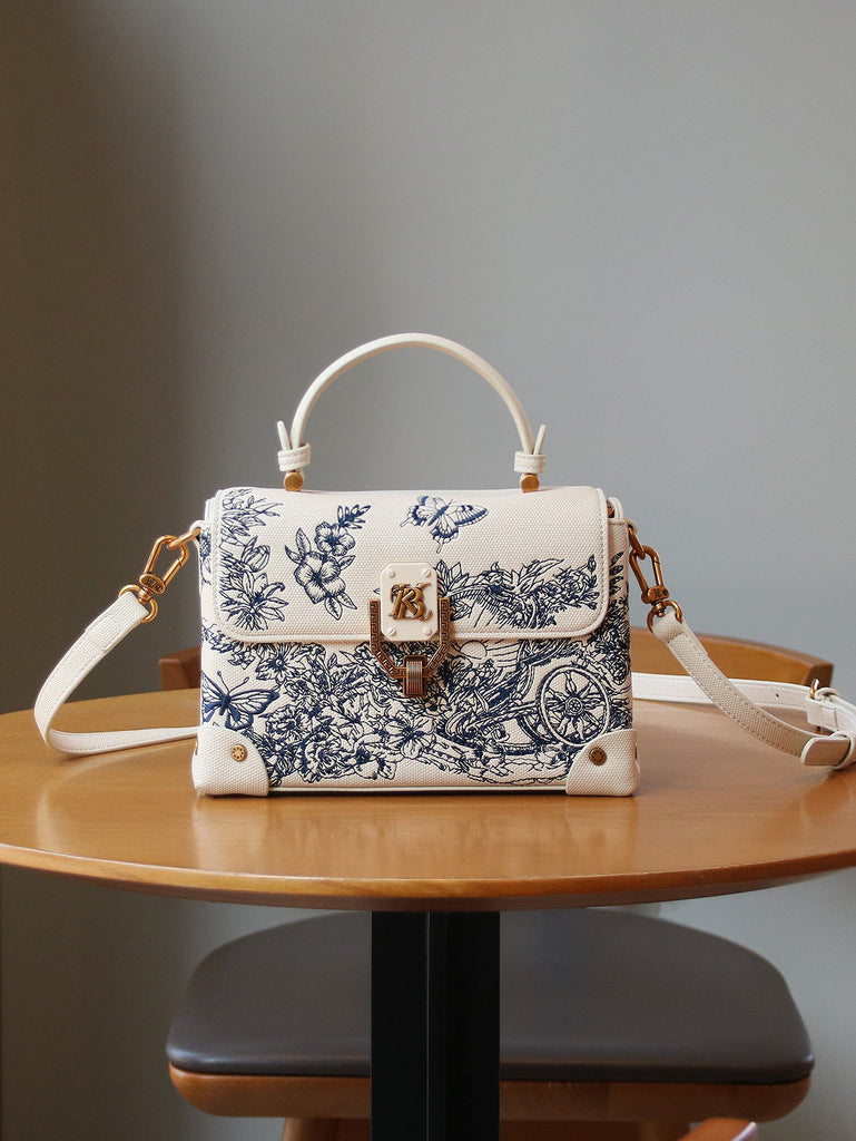 Embroidered Tote Shoulder Crossbody Bag for Women - Light Luxury PU Leather Handbag with Adjustable Strap