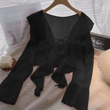 Load image into Gallery viewer, Plus-size Ruffled Chiffon Sun-protective Top For Women