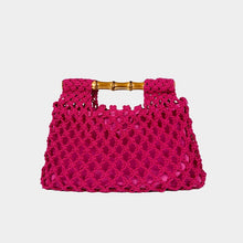 Load image into Gallery viewer, Hollow-out Bamboo-Section Handle Handwoven Small Square Bag