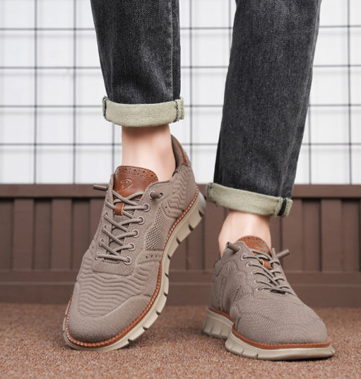 Men's Large Size Breathable Mesh Letter Print Sneakers – Sizes EU 40–50 | Black White Khaki Camel
