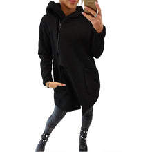 Load image into Gallery viewer, Half-high Neck Side-zip Hoodie With A Hood And Fleece-lined Pockets