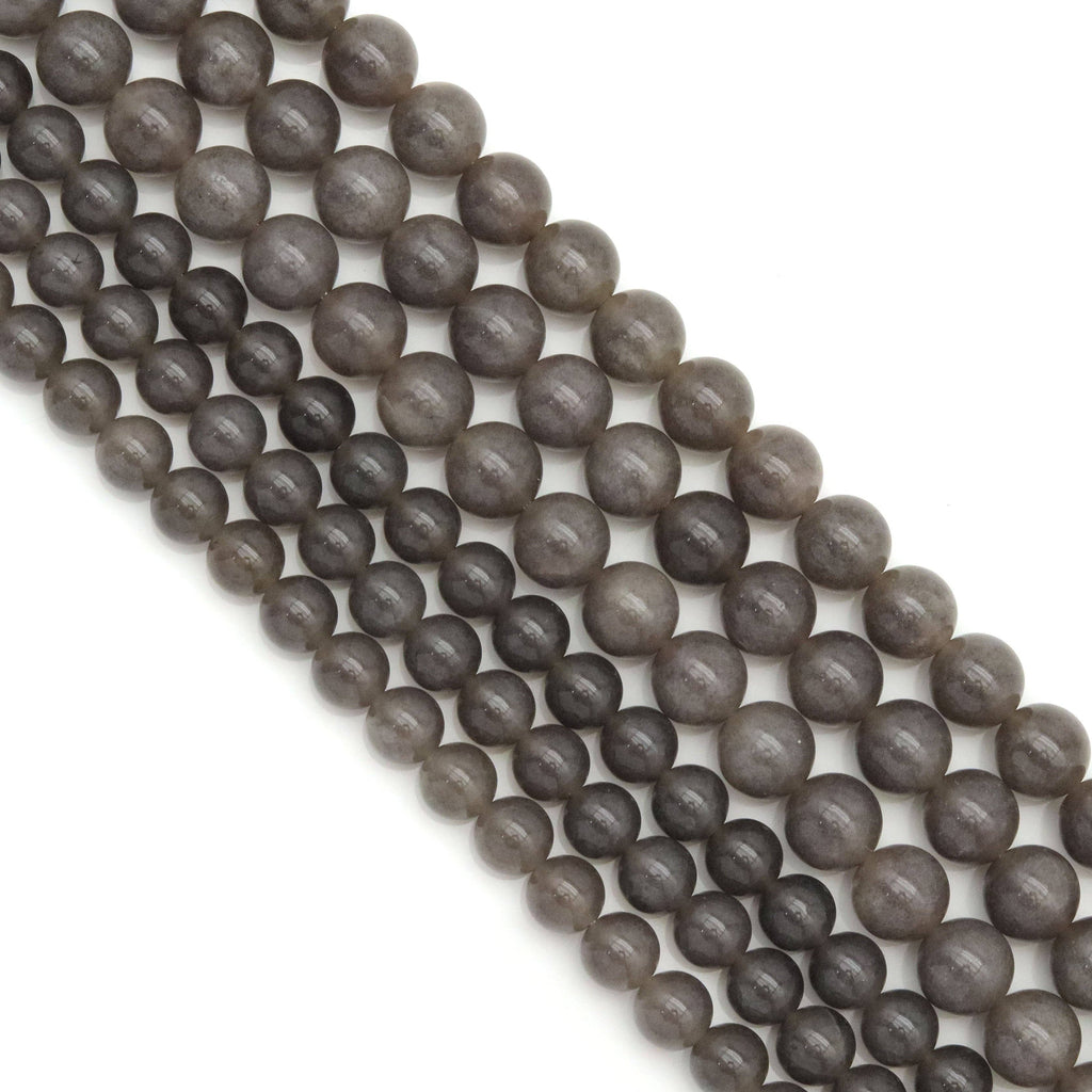 Gray Jade Round Smooth Beads, Sku#U1824