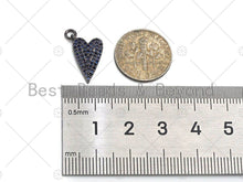 Load image into Gallery viewer, Colorful CZ Micro Pave Heart Shape Pendant/Charm, Fuchsia/Cobalt Cubic Zirconia Pendant/charm,9x16mm, sku#ML25