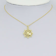 Load image into Gallery viewer, Spider On Spider Web Charm Pendant, halloween charm, Sku#LK1104