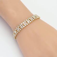 Load image into Gallery viewer, Gold Silver three Rows Diamond Bracelet, Sku#A135