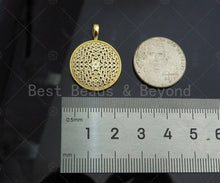 Load image into Gallery viewer, Gold Filled CZ Micro Pave Round Honeycomb Shape Pendant,18K Gold Filled Hive Charm, Necklace Bracelet Charm Pendant,20x27mm,Sku#LK356