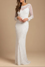 Load image into Gallery viewer, High Neck, Long Sleeve Beaded Wedding Gown | Lara 51004