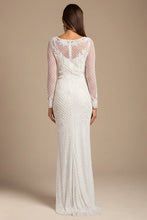 Load image into Gallery viewer, High Neck, Long Sleeve Beaded Wedding Gown | Lara 51004