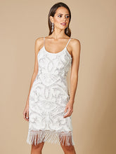 Load image into Gallery viewer, Lara Demi Beaded Short Fringe Wedding Dress
