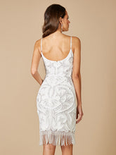 Load image into Gallery viewer, Lara Demi Beaded Short Fringe Wedding Dress