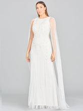 Load image into Gallery viewer, Lara Eve Beaded Cape Sleeve Wedding Dress