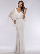 Load image into Gallery viewer, Lara Ella Beaded Cape Sleeve Wedding Dress