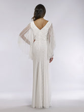 Load image into Gallery viewer, Lara Ella Beaded Cape Sleeve Wedding Dress