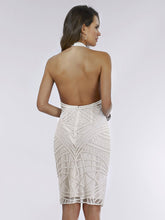 Load image into Gallery viewer, Lara Erin Geometric Beaded Mini Dress