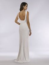 Load image into Gallery viewer, Lara Erika Beaded Draped Cowl Back V-Neck Wedding Dress