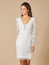 Load image into Gallery viewer, Lara Carla Long Sleeve Beaded Lace Mini Dress