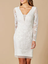 Load image into Gallery viewer, Lara Carla Long Sleeve Beaded Lace Mini Dress