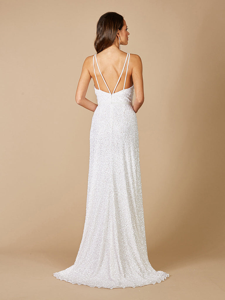 Lara Greenley Sleeveless Beaded Wedding Dress - OUTLET