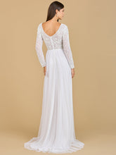 Load image into Gallery viewer, Long Sleeve Bridal Gown with Flowy Skirt