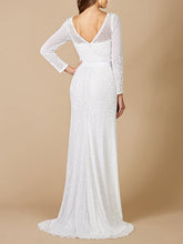 Load image into Gallery viewer, Lara Grant Long Sleeve Beaded Wedding Dress