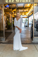 Load image into Gallery viewer, Lara Grant Long Sleeve Beaded Wedding Dress
