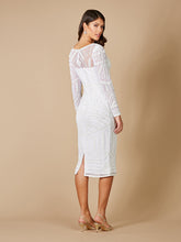 Load image into Gallery viewer, Lara Gloria Long Sleeve Beaded Midi Dress