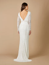 Load image into Gallery viewer, Lara Flora Beaded Long Sleeve Wedding Gown