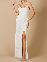 Load image into Gallery viewer, Lara Frenchie Spaghetti Strap Beaded Bridal Maxi Dress