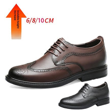 Load image into Gallery viewer, Men's Invisible Height Increasing Leather Shoes | Business Formal Elevator Shoes 6cm 8cm Lift