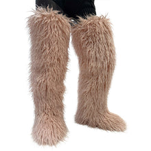 Load image into Gallery viewer, Women's 72cm Thigh-High Boots – Faux Wool Over-the-Knee Slip-On Winter Boots