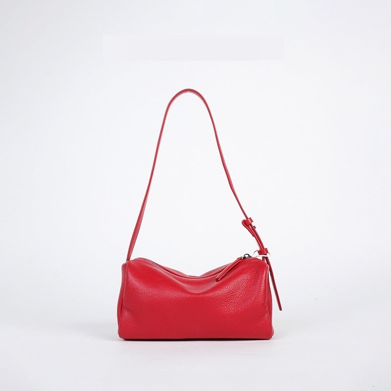 Premium Full-Grain Leather Crossbody Bag - Minimalist Design Shoulder Bag for Women