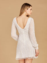 Load image into Gallery viewer, V-Neck, Long Sleeve Bridal Cocktail Dress