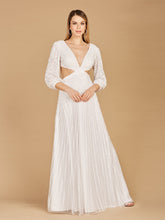 Load image into Gallery viewer, Long Sleeve Cut Out Wedding Dress