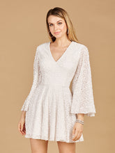 Load image into Gallery viewer, Long Bell Sleeve Sequin Bridal Cocktail Dress
