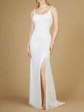 Load image into Gallery viewer, Bridal Beaded Gown with Slit