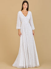 Load image into Gallery viewer, Long Sleeve, Beaded A-Line Bridal Dress