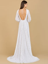 Load image into Gallery viewer, Long Sleeve, Beaded A-Line Bridal Dress
