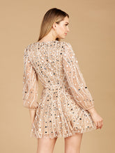 Load image into Gallery viewer, Beaded Long Sleeve Bridal Cocktail Short- OUTLET