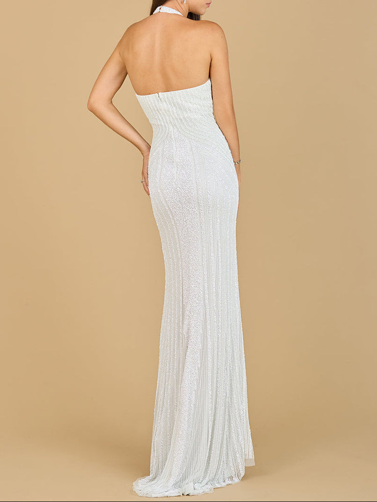 Halter Neck Dress with Keyhole