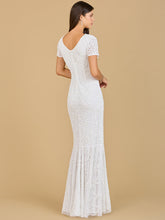 Load image into Gallery viewer, Cap Sleeve Beaded Wedding Gown