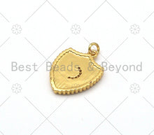 Load image into Gallery viewer, Micro Pave CZ Cresent Moon On Colorful Enamel Shield Shape Pendant,18K Gold Filled Enamel Pendant,Enamel Jewelry, 24x18mm,Sku#L590