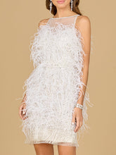Load image into Gallery viewer, Bridal Cocktail Dress with Feathers